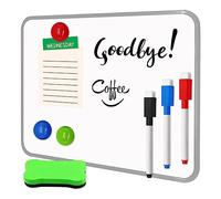 KIPTVO Dry Erase Whiteboard, A4 Size Small Double Sided White Boards, Desk Whiteboard, Whiteboard and Pens, with Dry Erase Pens, Eraser, for School Home Office Classroom Kids Children Students Drawing