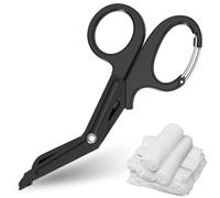 KIPTVO Modern Black Medical Scissors, 7.5" Trauma Shears, for Nurses, First Aid, Firefighters, Paramedics