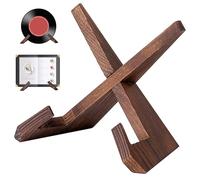 KIPTVO Plate Holder Display Stand, Wooden Display Stand, Collapsible Plate Holder Display Stand, Picture Frame Stand Plate Holder Display Stand for Decorative Plate, for Book, Photo, Decorative Plate