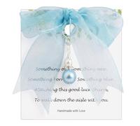 KIPTVO Something Blue for Bride, Exquisite Blue Bridal Bouquet Charm - Gift from Mom, Dad, Grandma, Sister or Friends, for Marriage Celebration