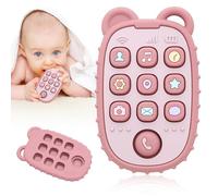 KIPTVO Teething Toys for Baby, Baby Teething Toy, Silicone Phone Press Teether for 3 Months+, Soft, BPA-Free, Silicone Teether for Toddler Infant, Sensory Toys for Babies Teething Relief Chew Toys
