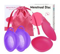 kiptyg 2 Pack Reusable Menstrual Discs | Medical Grade Silicone & BPA-Free | 12-Hour Leak-Proof Period Cup | Sustainable Alternative to Tampons & Pads | Small/Large Sizes for Light/Heavy Flow