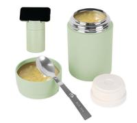 kiptyg 500ml Food Flask with Spoon and Phone Holder, 316 Stainless Steel Thermal Jar, Insulated Lunch Box Waterproof Keeps Food Warm 12h, for Office, Children