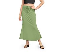 Kipzy Lycra Saree Shapewear, Long Skirt for Women for Beach, Night Out, Regular, Office, Party, P. Green, S