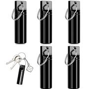 KIQAWEE 5 Pack Metal Pill Box, Small Travel Pill Case with Keychain, Durable Pill Container for Pills, Snuff, Mini Pill Bottle for Purse, Pocket, Camping & Hiking - Black