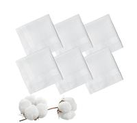 KIQAWEE 6 Pcs Men’s Handkerchiefs, 100% Cotton, 40Cm X 40Cm, White