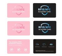 KIQAWEE 6Pcs RFID Blocking Card, Anti-Theft Contactless NFC Blocker, Data Blocking Card, Protects Entire Wallet/Purse, Debit Credit Card Protector