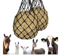 KIQAWEE Pack of 2 Large Hay Net for Horses, Hay Net, Tight Mesh, Feed Net, Hay Bag Horse, Round Bales Hay Bag for Horses for Species-Appropriate Feeding, On the Go Feeding Bag