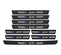 KIQETCLL Carbon Fiber Leather Car Door Sill Protectors, Scratch Resistant Kick Plates, for Mitsubishi Mirage 2012 2013 2014 2015 2016 Vehicles, Durable Anti Slip Threshold Covers,Black2