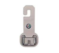 KIQETCLL Leather Car Seat Hooks for Alfa Romeo MiTo 2008 2009 2010 2011 2012, Car Seat Back Organizer Hooks, Double Hook for Headrest, Auto Storage Hangers, Multifunctional Seat Hanger, One,White