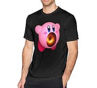 Kir-by T Shirt Men Classic Short Sleeve Man Blouse Tee Tops for Unisex Adult Black XL
