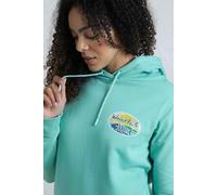 Kira Eco Back Print Popover Hoodie Weird Fish Emerald 14