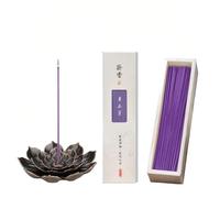 Kirain Natural Lavender Incense Sticks 400 Sticks Natural Long-Lasting Fragrance for for Home Office Yoga Room Tea Room Temple Gift（The lotus incense base is not included in the package）