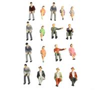 KiraKira 1:32 Scale Painted Sitting Miniature People 50 Pack - Model Train Figures for Dioramas, Buildings & Scene Layouts