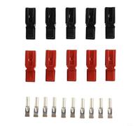 KiraKira 10 Pairs 15A 45A for Heavy Duty Power Connector Kit, Quick for Connect Terminals Electric Vehicle Solar Panel Forklift for Red Black(15A)
