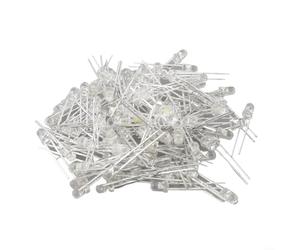 KiraKira 100pcs 3mm Blue LED Bulbs 2V Clear Electronic Components(White)