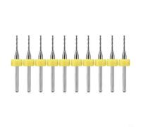 KiraKira 10Pcs for Mini Carbide Drill Bits 0.1-1mm PCB Circuit Board Engraving for CNC Router 3.175mm Shank End Mill with Box(1.0mm)