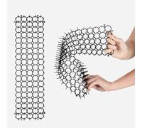 KiraKira 12PCS Garden Animal Mats, Safe Plastic Prickle Strips to Keep Cats Dogs Away from Plants Vegetables, Anti-Digging Deterrent Fence Pole Tree for Protection, Black