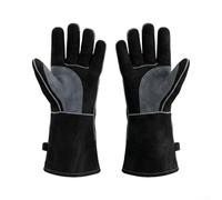 KiraKira 35cm Long Leather Welding Gloves Heavy Duty Cowhide | split cowhide, high temp resistance, for tig for mig welding, spark protection, build
