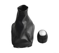 KiraKira 5/6 Speed Manual Gear Shift Knob and Gaiter Set for Saab 9-3 2003-2012, Black ABS Plastic Direct for Replacement Part(5 speed＋cover)