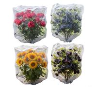 KiraKira Bird Netting with Drawstring 4 Pack, Breathable Mesh Bags Fruit Trees Blueberry Bushes Garden Plant for Protection Against Birds Animals (3.3x2.6ft to 4.6x6ft)(1.2 * 1.5m/4 * 5ft)