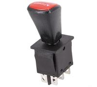 KiraKira Black DPDT Latching Slide Rocker Switch KCD4-604-6P, 6 Pin, Forward Stop Back Three Position, Plastic Metal Build, 125V 250V for Automotive Vehicle Interior Use