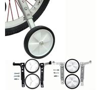 KiraKira Children's for Bicycle Training Wheels 16 18 20 22 24 Inch Bikes, Adjustable Height Stabilizers with Non-Slip Plastic Tires, Easy Install Support Kit Learning to Ride(silver)