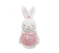KiraKira Easter Blue and Pink Resin for Rabbit Ornament Hand Painted Bunny Figurine Modern Minimalist Home Decor Shelf Desktop Display