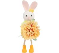 KiraKira Easter Bunny Hanging Decorations with Bendable Ears and Floral Accents for Home Party Holiday Ornament Purple
