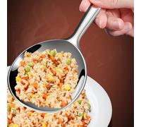 KiraKira Elegant Large Serving Spoon in Stainless Steel, 20cm Polished Ladle for Kitchen Dining, Comfortable Grip Easy Clean Silver