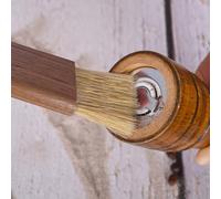 KiraKira Ergonomic Coffee Grounds Brush Featuring Natural Beech and Walnut Wood Handle, Balanced Bristles Safe Equipment Cleaning, 19cm
