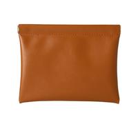 KiraKira for Compact PU Organizer Pouch with for Auto Close Earbuds and Data Cables, Mocha Palm Color