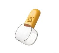KiraKira for Large Capacity Measuring Scoop with for Scale Rice Flour Grains, Ergonomic Kitchen Dry Food Portion Control, Food-Grade for PP/PET, White(Yellow)