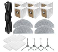 KiraKira for Replacement Parts Kit with Mop Cloths, Side Brushes, Filters and Dust Bags Compatible with Eve RookS, R1, R1D, for MiWhole M9 Lite