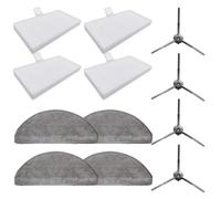 KiraKira for Replacement Side Brush Mop Cloth Filter Kit Eve RookS, R1, R1D, for MiWhole M9 Lite, Nylon & Microfiber Parts