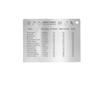 KiraKira for Stainless Steel Magnetic Measurement Conversion Chart 5 Pack, Baking Unit Card Fridge, Smooth Kitchen, Silver 11x8.5cm