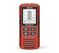 KiraKira Handheld Wall Metal Detector and Stud Finder, 6-in-1 LCD Display Wall Scanner Wood/Metal/AC Live Wire Detection at 0.5/1/1.5 Inch Depth, for Compact Design Home Renovation(Red)