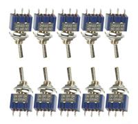 KiraKira Heavy Duty for toggle Switch 250V 3A SPDT 6mm Hole Heavy Duty | SPDT 3-position, 6mm mount, 12V-250V range, metal body, 10pcs pack for DIY projects