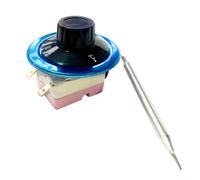 KiraKira Knob Type Thermostat with Capillary Sensor Water Boilers, Fryers and Electric Griddles, Easy Install Temperature Switch(50-250℃)