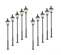 KiraKira LED Street Lamps OO Scale Model Train Accessories 10pcs Illuminated Lamp Posts for Railway Building Scenes 3V-12V Compatible