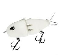 KiraKira Lifelike 3D Printed Swimbaits 6cm 6.5g Hard Crankbait with Hooks, Slow Sinking Multi-Joint Lure Bass Trout Fishing(White)