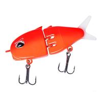 KiraKira Lifelike 3D Printed Swimbaits 6cm 6.5g Hard Crankbait with Hooks, Slow Sinking Multi-Joint Lure Bass Trout Fishing(Red)
