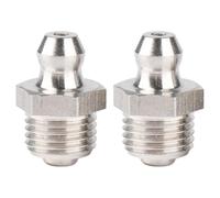 KiraKira M10x1 Straight Grease Nipple 2 Pack, Silver for Stainless Steel Hex Head Zerk Fitting for Auto for Motorcycle Farm Equipment