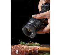 KiraKira Manual Adjustable Pepper Mill, Efficient Salt and Spice Grinder with Ergonomic Design, Modern Black Kitchen Seasoning Bottle Home Cooking