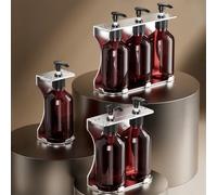 KiraKira Manual Wall Mount Liquid Soap Dispenser Pump Bottle with Bracket Bathroom Kitchen Shampoo Body Wash Brown 14x6.5x16.5cm