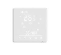 KiraKira Matter Protocol Smart Heating Switch for Tuya App, Electric Floor Thermostat with 2.5D Glass Touch Panel, Indoor Outdoor Temp Monitoring, Power Failure Protection, White
