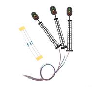 KiraKira Model Railway Signal Light 3 Aspect LED Train Layout Lamp for OO Gauge HO Scale Dioramas City Scenes Green Red Yellow 83mm