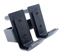 KiraKira Quick-Release J-Hook Power Cage, Barbell Holder 60/75mm Square Tube, Compatible with 16/18/26mm Holes, Noise-Reducing Nylon Pad, Black Steel(for 75mm Tube 26od)