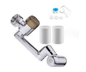KiraKira Silver 1080° Rotatable Faucet Extender with 4 Modes, Built-in Filtration System, Water Saving Adapter M22 Taps