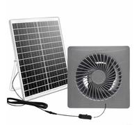 KiraKira Solar Powered Extractor Fan with Check Valve, 12V Energy-Saving Exhaust Air Blower Sash Wall Ventilation, High-Speed Pure Copper Motor, Grey (6 Inch)(8 inch)